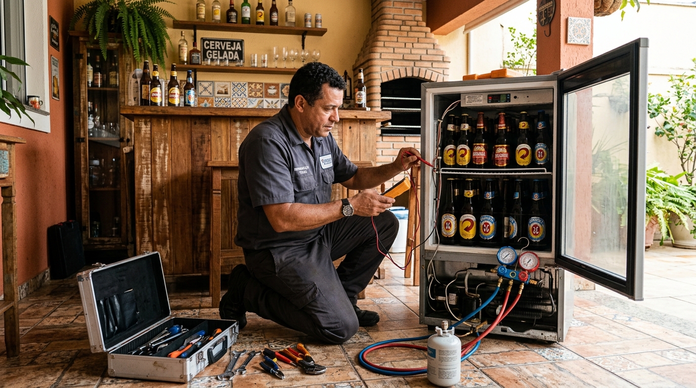 Recarga de gás refrigerante de cervejeira em Serra‑ES